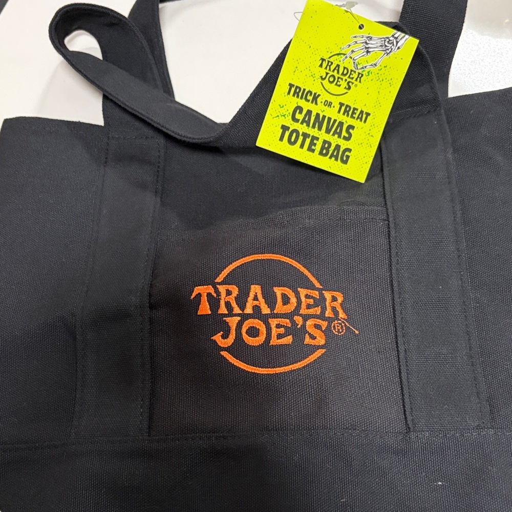 Trader Joe's Black Canvas Tote Bag